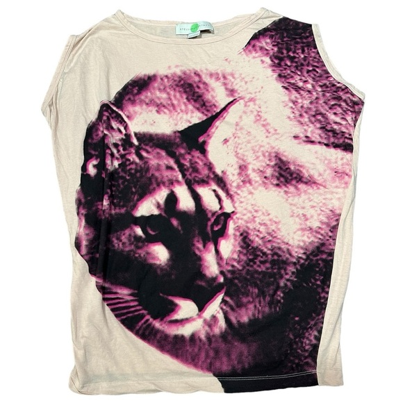 Stella McCartney Lynx Big Cat Graphic Slouchy Tee Size EU 42 US Medium - Picture 2 of 9